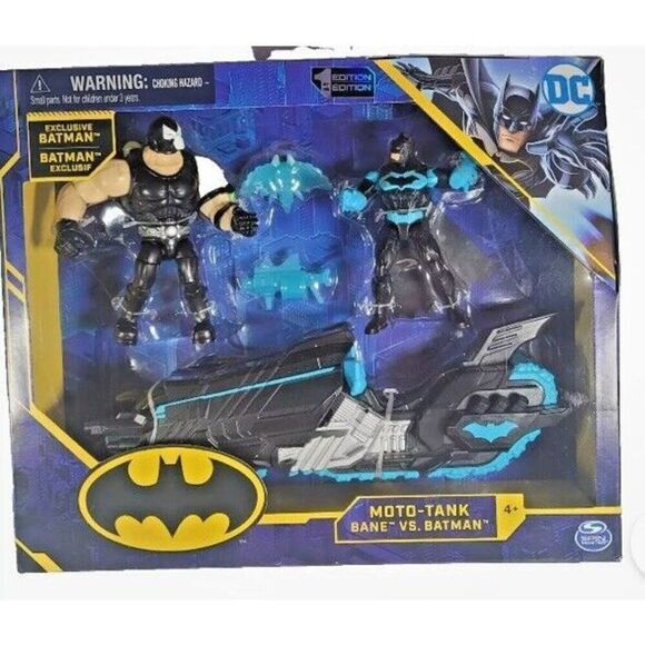 🌈 NEW DC COMICS BANE vs BATMAN MOTO TANK 1st EDITION FIGURE SET SPIN MASTER - Picture 1 of 6